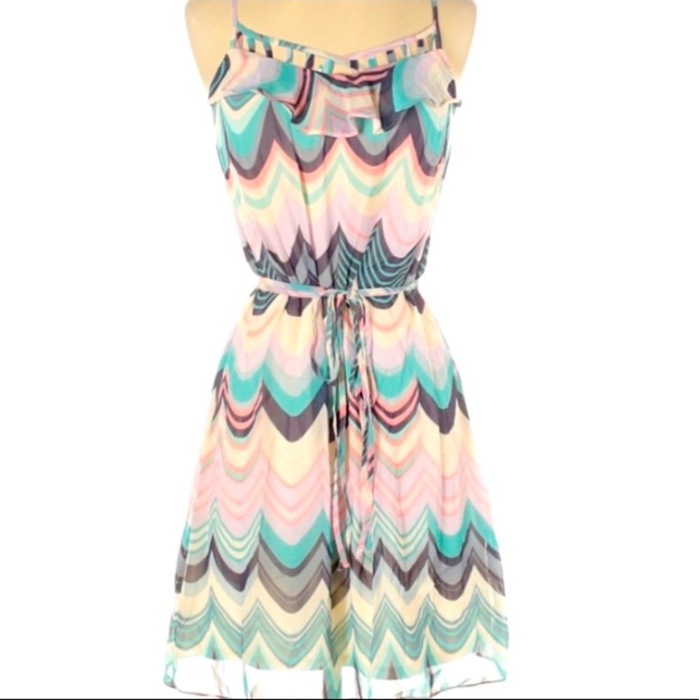 LC Lauren Conrad Scalloped Spaghetti String Dress